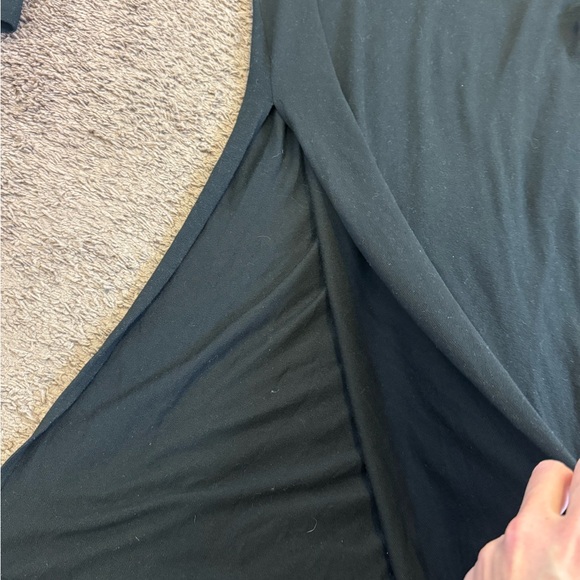 SHEIN Black Long Sleeve High Slit Dress Tunic Sweater Oversized Size 6 - Picture 3 of 9